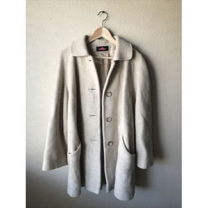 Alorna Coat Women’s Wool Blend Tan Coat Jacket Vintage Made in USA